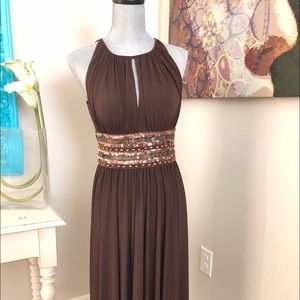 JS Boutique Brown Dress with sequin embellishments